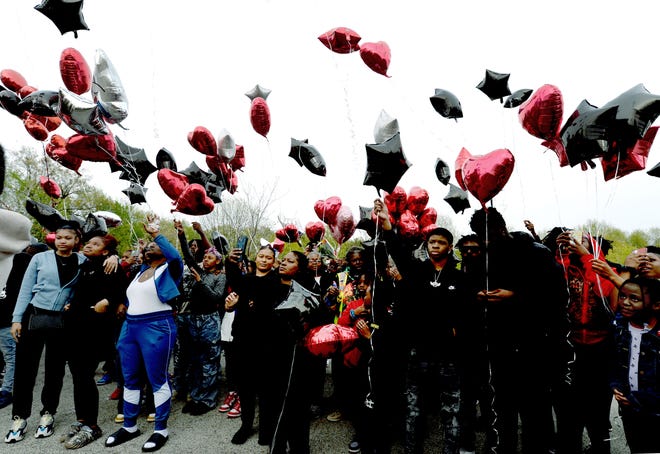 About 300 friends, family and community members showed up at Dreamland Park on April 25, 2024, in memory of Keyon Day, a Southeast High School who was shot and killed across from the park one day prior.