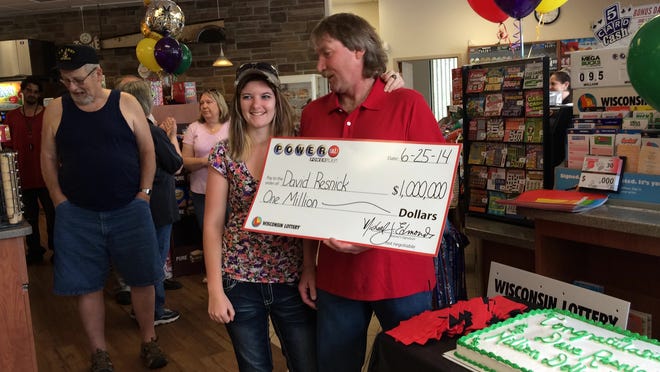 Dave Resnick, of Sheboygan, attended a press conference Monday with his daughter, Alyssa Resnick. Resnick is a recent $1 million Powerball state lottery winner.